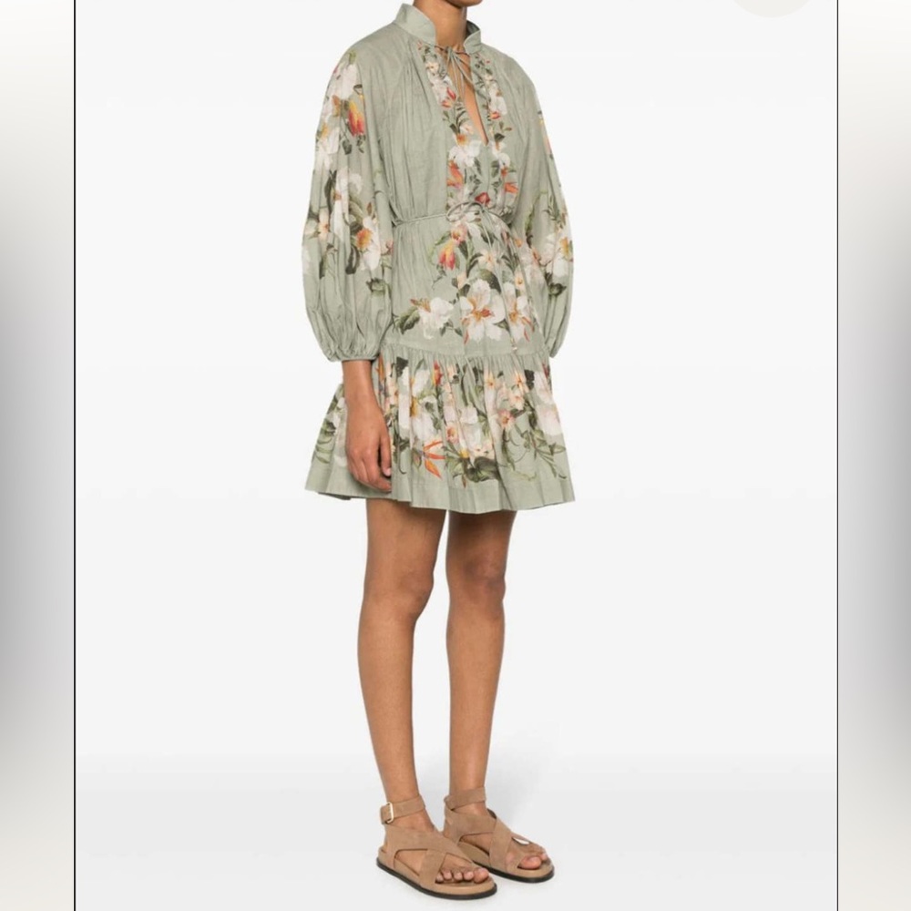 NWT Zimmerman Lexi Billow mini linen dress